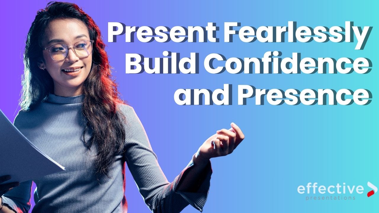 Professional speaker presenting confidently after overcoming public speaking fear