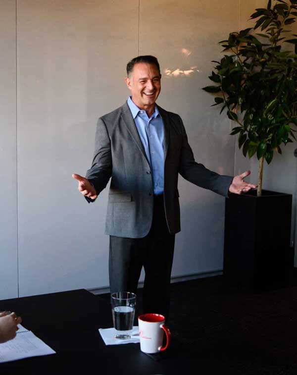 Executive presentation coach leading a private coaching session in Lakewood Colorado