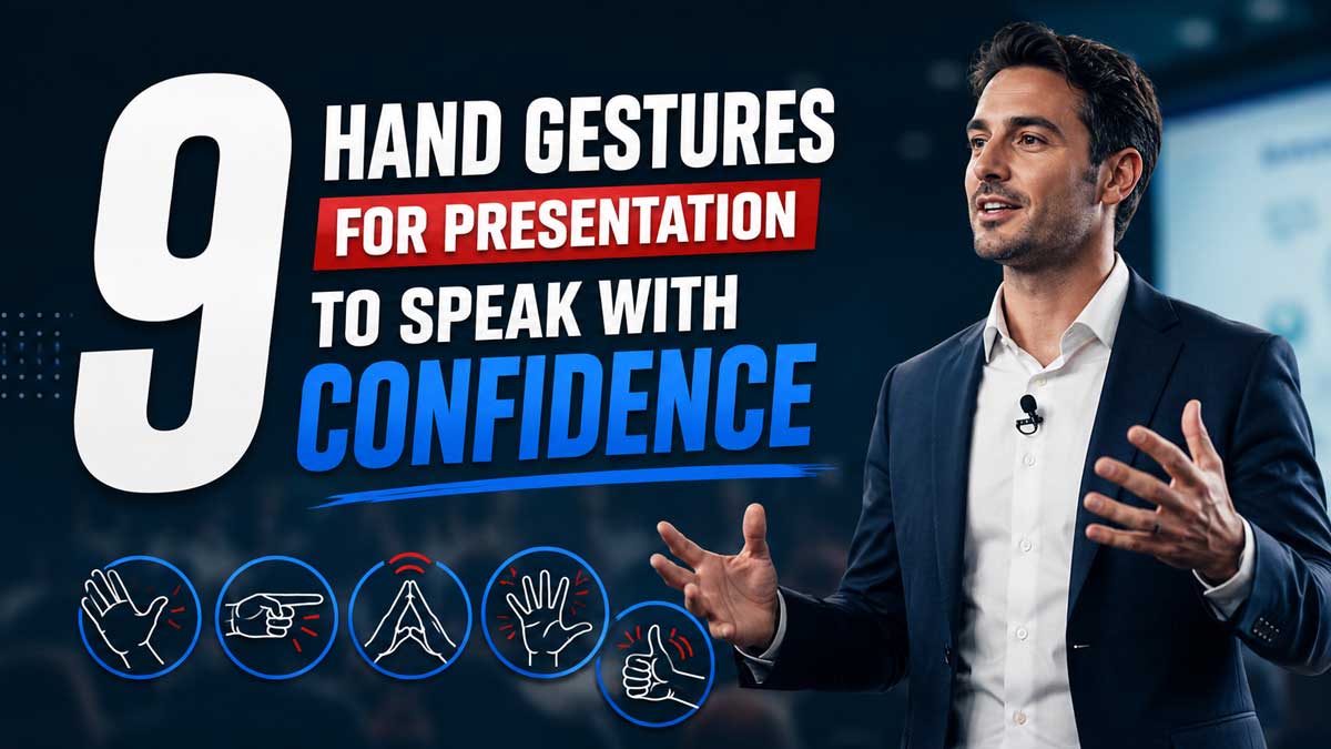 Purposeful hand gestures make presentations more engaging and easier to understand.