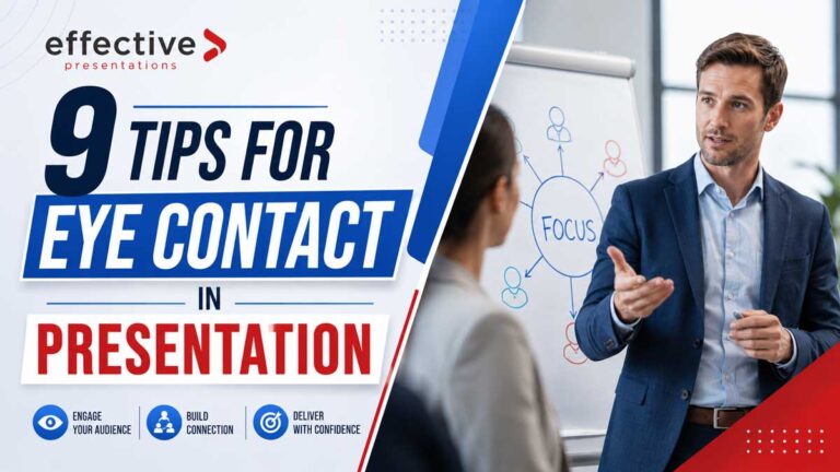 Confident eye contact strengthens presentation delivery and audience connection
