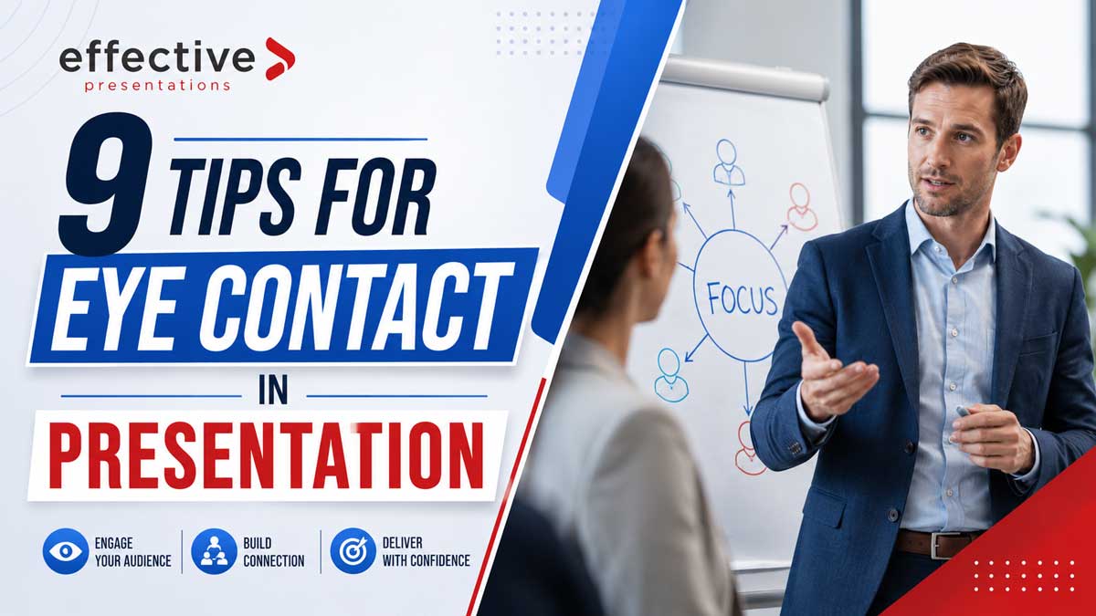 Confident eye contact strengthens presentation delivery and audience connection