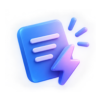 Blue document with lightning bolt
